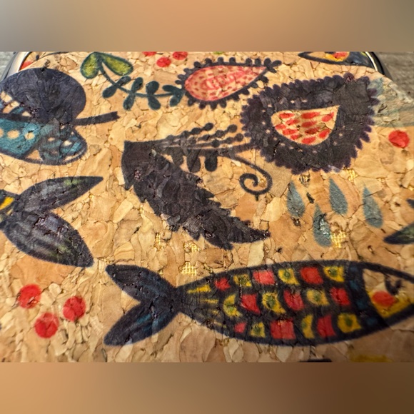 Cork Material Fish Pattern Kiss Lock Coin Purse - Picture 2 of 5